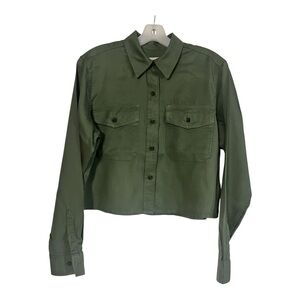 Universal Thread Dark Olive Button-Front Utility Top
